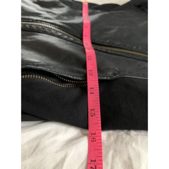 $795 Helmut Lang Lamb Leather Moto Jacket Womens S Black Asymmetrical Zip Edgy - Picture 9 of 9